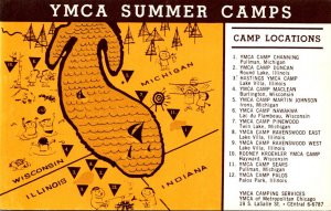 Maps Y M C A Summer Camps Michigan Illinois & Wisconsin