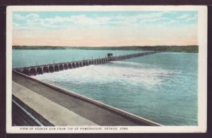 Keokuk Dam From Top Powerhouse Keokuk IA Postcard 3921