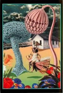 Butterfly Girl Surreal Landscape by Ken Brown Postcard