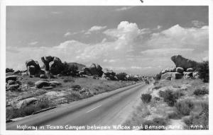 1940's ARIZONA Highway Texas Canyon between Wilcox Benson RPPC postcard 11139