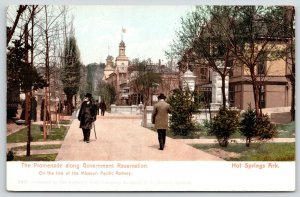 Hot Springs AR~Gentlemen Stroll Promenade Along Government Reservation~1905 