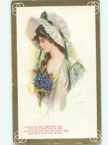 Divided-Back PRETTY WOMAN Risque Interest Postcard AA8276