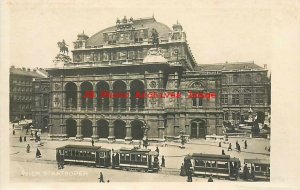 Austria, Wien, Vienna, RPPC, Staatsoper, Theatre, Street Car Trolley, Photo