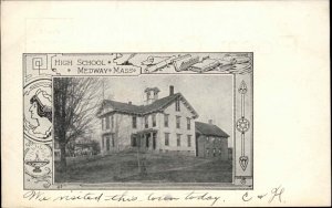 Medway Massachusetts MA High School c1910 Vintage Postcard