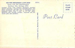 Mackinac Island Michigan Fort Restaurant Birdseye View Vintage Postcard K50665