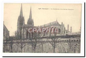 Quimper Old Postcard The cathedral and the ancient walls