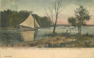 Iowa Clear Lake Oakwood Park West Hand Colored Postcard 22-1900