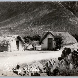 c1930s Monterrey, Mexico RPPC Vista Fipica Mud Brick House Real Photo Cacti A187