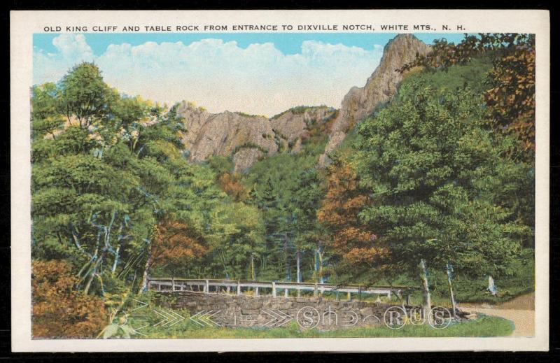 Old King Cliff and Table Rock from Entrance to Dixville Notch