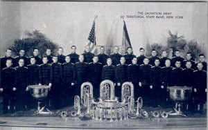 NY Salvation Army Territorial Staff Band Musicians Trumpets Postcard X17