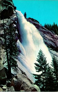 Nevada Falls at Yosemite National Park CA California 1958 Chrome Postcard