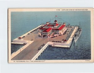 Postcard Airplane View Of Recreation Pier St. Petersburg Florida USA