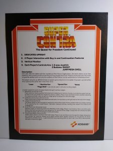 Super Contra Arcade Flyer Original 1987 Video Game Retro Artwork 8.5 x 11