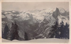 YOSEMITE NATIONAL PARK~VIEW FROM SENTINEL DOME~PILLSBURY Y26 REAL PHOTO POSTCARD