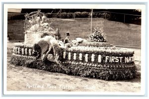 1936 Portland Rose Festival Floral Parade RPPC Photo Unposted Vintage Postcard