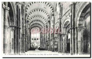 Postcard Old Vezelay Madeleine Church The Nave