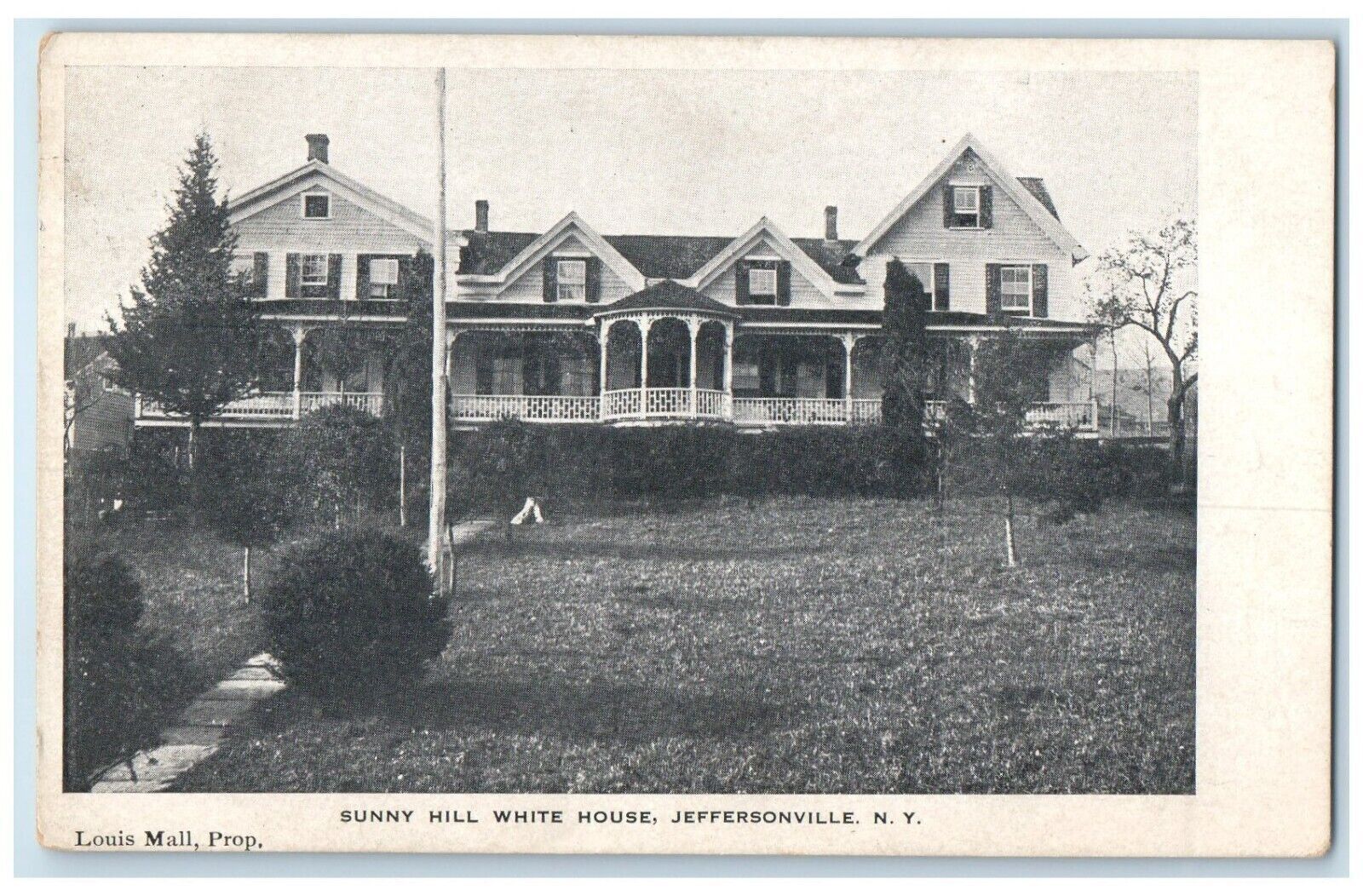 1909 Front View Sunny Hill White House Building Jeffersonville New York