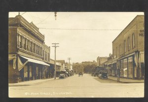 RPPC SILVERTON OREGON DOWNTOWN STREET SCENE OLD CARS REAL PHOTO POSTCARD