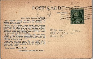 1929 HAMBURG-AMERICAN LINE RESOLUTE CRUISE ARAB CAFE ALGIERS POSTCARD 36-219