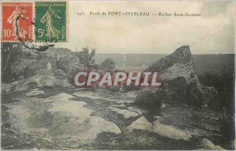 Postcard Old Forest of Fontainebleau Rock Saint Germain