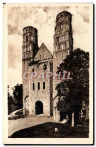 Old Postcard From Ruins & # 39Abbaye De Jumieges The Two Towers From & # 39Eg...