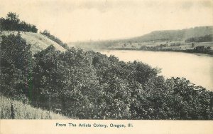 Postcard Illinois Oregon The Artist Colony roadside 23-10709