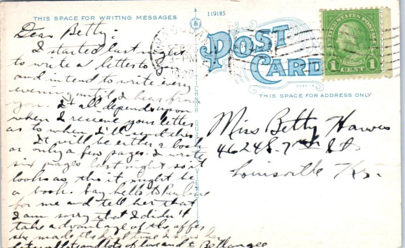 1920s First Avenue Looking South Manasquan NJ Old Cars Postcard