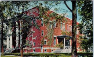 CHAMPAIGN, IL Illinois   ELK'S  AUDITORIUM   1911  Postcard