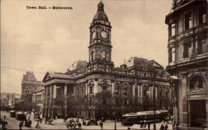 Town Hall Melbourne Australia c1910 Postcard