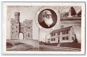 Bancroft Tower On Bancroft Hil Worcester Massachusetts MA Multiview Postcard 