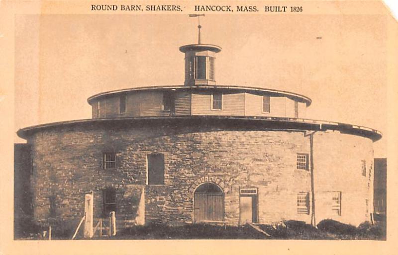 Shaker Postcards Old Vintage Antique Post Cards Round Barn Hancock, Massachus...