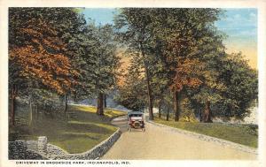 INDIANAPOLIS, IN Indiana    BROOKSIDE PARK~Car on Driveway    c1920's Postcard