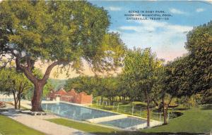 Gatesville Texas~Raby Park Scene~Municipal Swimming Pool~1946 Postcard