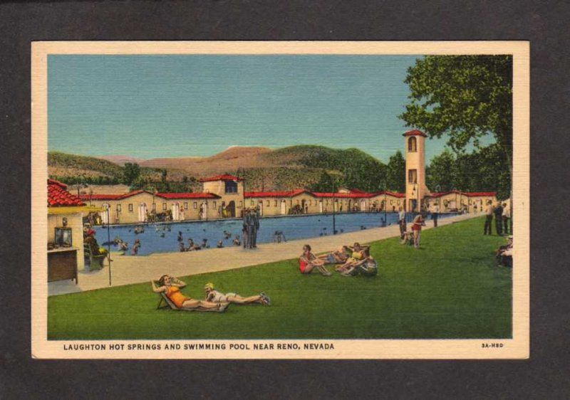 NV Laughton Hot Springs Swimming Pool near Reno Nevada Postcard