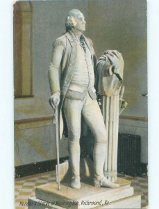 Divided-Back GEORGE WASHINGTON STATUE Richmond Virginia VA E6663