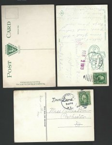 AU116 Montpeller, Vt.  3 Pcs. Vintage State Capitol - City Hall - Post Office