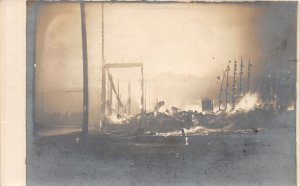 J30/ Carrington North Dakota RPPC Postcard c1910 Store Fire Disaster 140