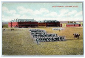 c1910 Fort Wright Spokane Washington Army Formation Unposted Postcard