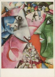 Art Postcard - I and The Village, Artist Marc Chagall, New York Museum RR13274