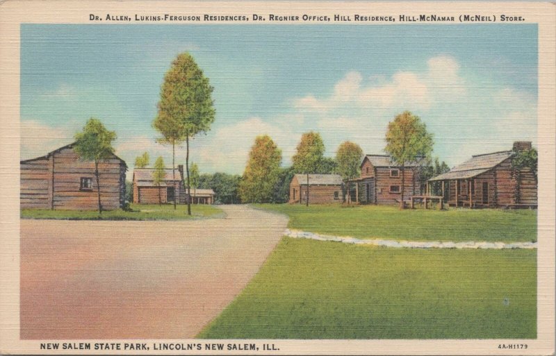 Postcard New Salem State Park Lincoln's New Salem IL