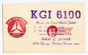 QSL Radio Card From Wichita Kansas KGI 6100