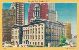 USA Borough Hall Brooklyn New York City Linen Postcard 03.53