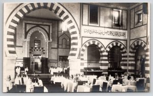 Cairo Pyramids Mena House RPPC Interior View Dining Room Real Photo Postcard Q26