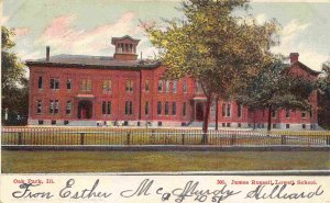 James Russell Lowell School Oak Park Illinois 1908 postcard