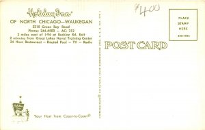 Chicago-Waukegan Illinois 1960s Postcard Holiday Inn Motel