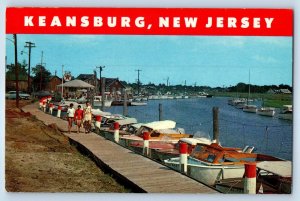1960 Keansburg New Jersey NJ Vintage Postcard Municipal Boat Docking Area Posted