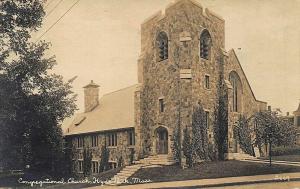 Hyde Park MA Congregational Church in 1922 Real Photo Postcard