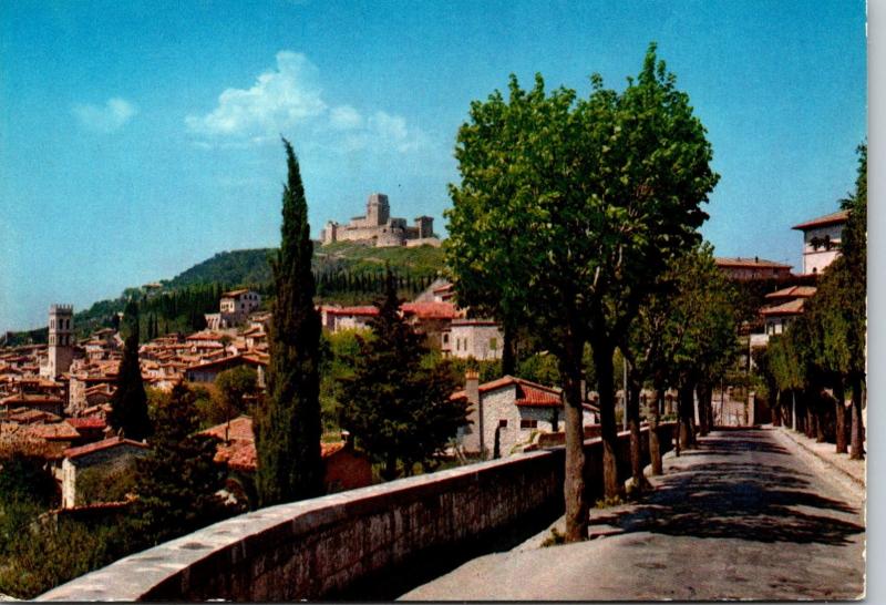 Italy Assisi Partial Panorama With View Of The Roca Maggiore