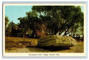 Vintage Inscrition Rock, Kellys Island, Ohio. Postcard P90E