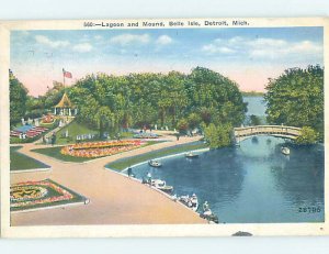 Linen LAGOON AND THE MOUND Belle Isle - Detroit Michigan MI AD6899